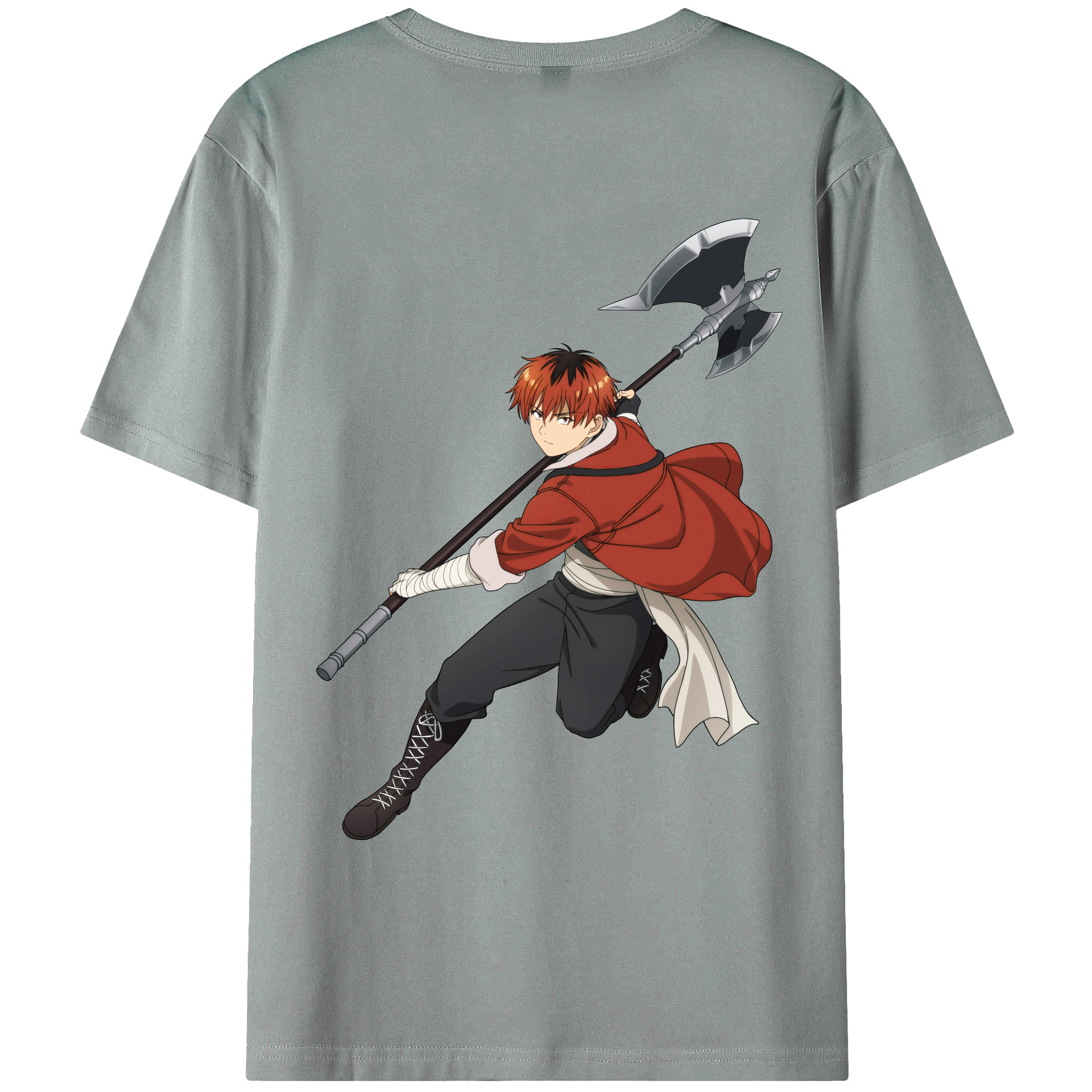 （画像用） 葬送のフリーレン Frieren 綿100％ メンズ半袖Tシャツ（バックプリント） 通気性